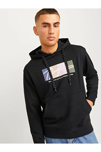 Jack & Jones Premium Černá mikina s kapucí Forportland - Ln
