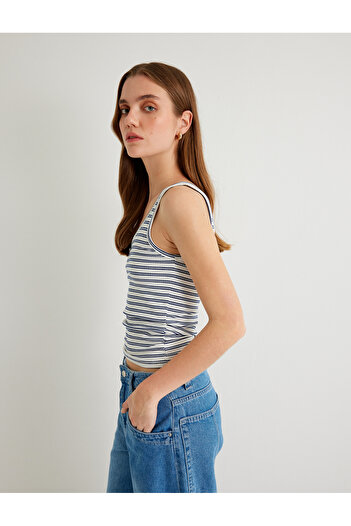 Koton Single Shoulder Top Ribbed Cotton Slim Fit