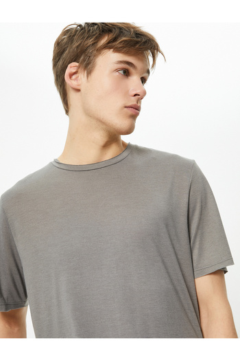 Koton Viscose Blend Crew Neck Short Sleeve T-Shirt