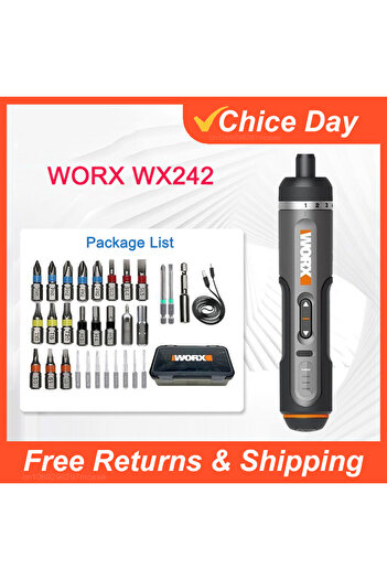 Choice مجموعة مفكات براغي كهربائية صغيرة من Youpin Worx WX242، مفك براغي كهربائي لاسلكي ذكي WX242 بمنفذ USB