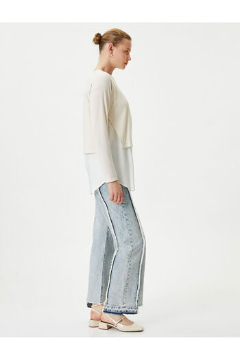 Koton Double Piece Look Blouse Long Sleeve Crew Neck