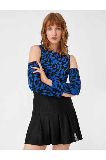 Koton Long Sleeve T-Shirt Crop Window Detailed
