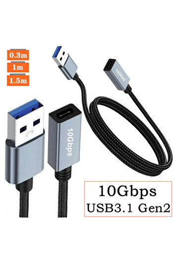 Choice كابل توصيل USB 3.2 مزدوج الجوانب بطول 1 متر، شريحة بيانات 10 جيجابت في الثانية، محول USB ذكر إلى Type-C أنثى