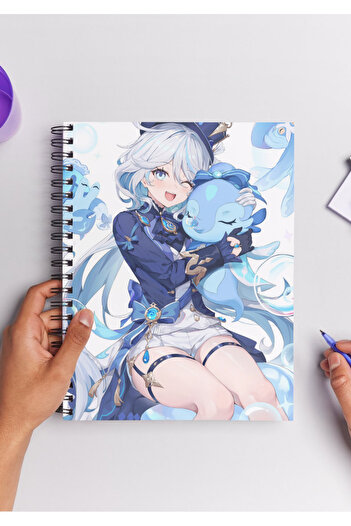 Home Genshin Furina Spiral Notebook A5 (50 Sheets)