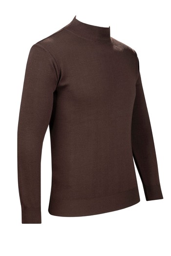 Çizgi Triko Men's Knitwear Brown Sweater Half Turtleneck Winter Woven Steel Knit