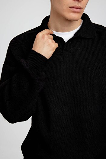 NOMARC Black Collar Basic Knitwear