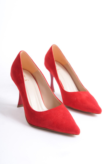 NITU Shoes Red Suede High Heel Stiletto