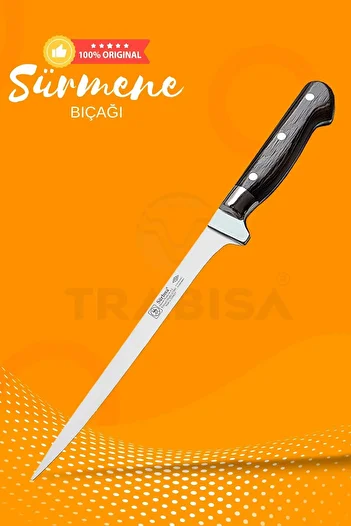 Sürbisa Sürmene 61064 Handmade Flexible ( Flexible ) Fillet Fish Knife with Wooden Handle