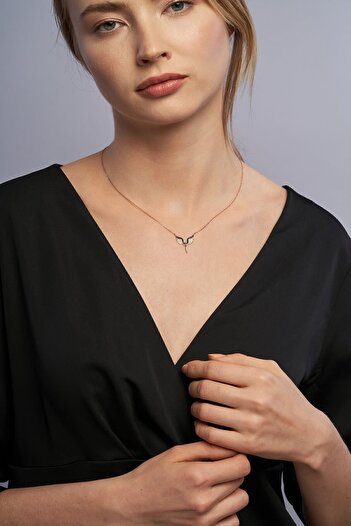 Jewelmim Gümüş Mikail Meleği Kolye 18 Ayar Rose Altın Kaplama Melek Kolyesi 925 Ayar Kadın Gümüş Melek Kolye