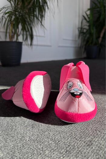 Oksit Character Embroidered Non-Slip Sole Thermal Heat Nursery Home School Shoes Baby Kids Slippers Home Boots