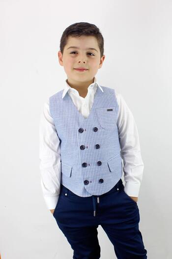 Doctor junior Striped Linen Vest for Boy