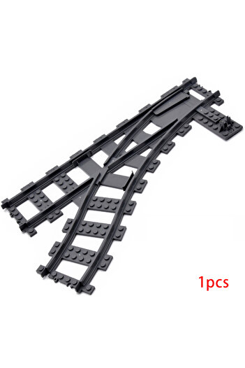 Choice MOC City Train Rail Crossing Flexible Tracks Forked Straight Curved Rails Switch Building Block B...