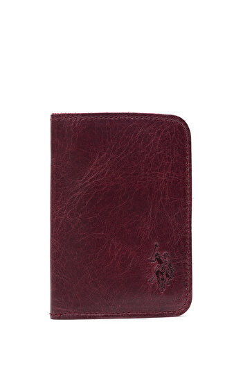 U.S. Polo Assn. Claret Red Men's Card Holder - 50298176 -Vr014