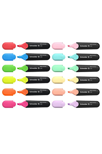 SCHNEIDER Job 150 Highlighter Pastel + Vibrant Colors 12 Colors