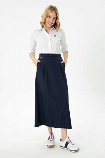 U.S. Polo Assn. Women's Navy Blue Woven Skirt 50276018 -Vr033