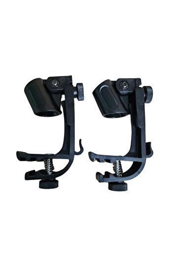 Choice black 2pcs Drum Microphone Clip Holder Adjustable Shockproof Mic Clips Drum Rim Mount Clamp