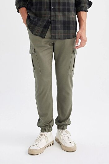 DeFacto D1044 Kargo Cepli Lastikli Paça Jogger Pantolon