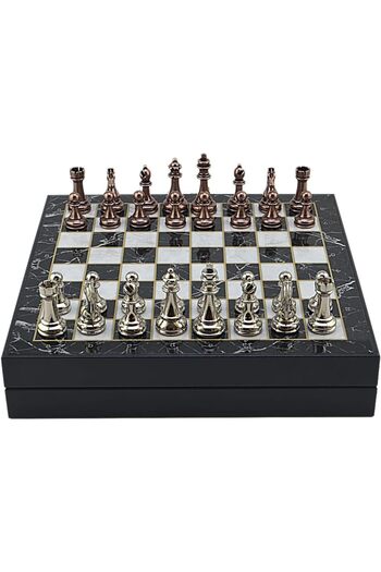 STOREMAX Polysight Large Size Metal Classic Chess Tk. And Marble Patterned Mdf Board with Storage Box (36X36 Cm.) Trend