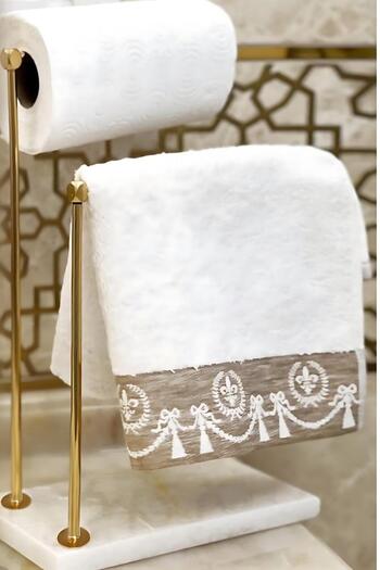 Yaren Style Metal Bathroom Hand Towel Holder Paper Towel Holder Stand with Marble Legs