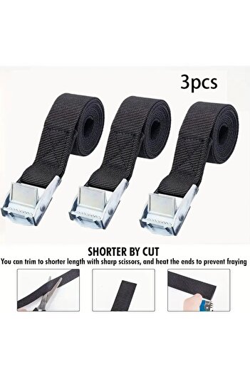 Choice 3 Pieces 1M Buckle Tie-Down Belt Cargo Straps For Car Motorcycle Bike With Metal Buckle Tow Rope ...