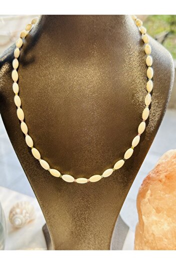 Luna Mother of Pearl and Tourmaline Natural Stone Necklace