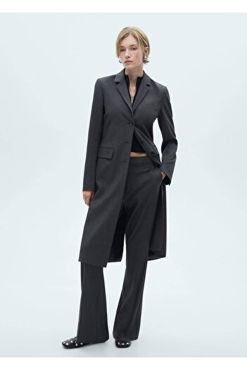 MANGO Woman Overcoat - Stylish Designed Scroll Fabric