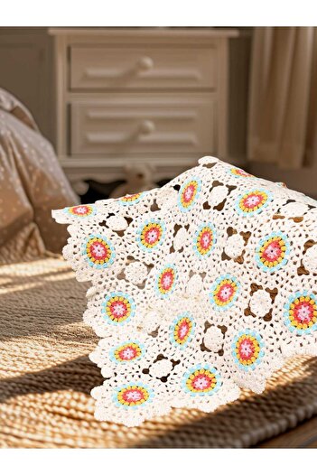 Home Minesle Home - El Örgüsü Koltuk Şalı ve Diz Battaniyesi 100x100xm