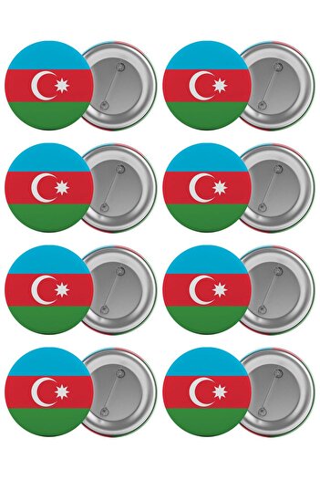 Saturn Azerbaijan Bag Badge Set 8 Pieces Biggest Size 5.8cm Pin Brooch
