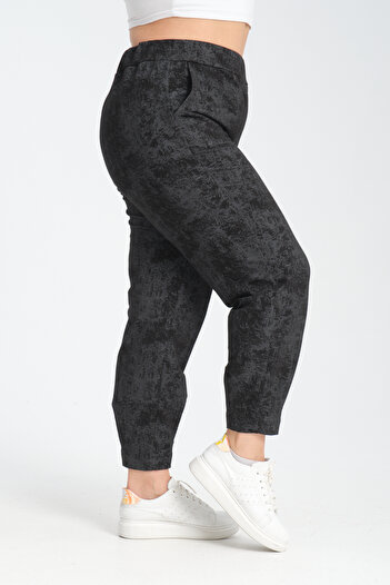 Dejabrew Jeans Pantaloni skinny imprimați cu model ulei negru A032-1
