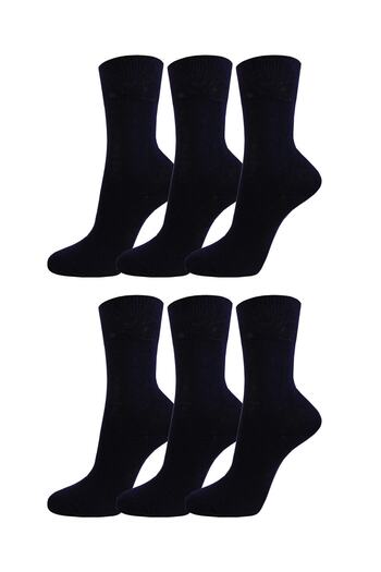 SOCKSHION Мъжки и дамски комплект от 6 класически памучни чорапи до глезена, черен цвят