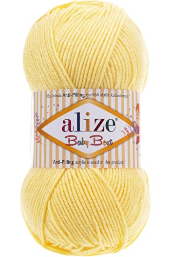 Alize Baby Best Πλεκτό σκέλος χειροποίητης πλέξης Μάλλινο Κωδικός χρώματος:250 Ανοιχτό κίτρινο