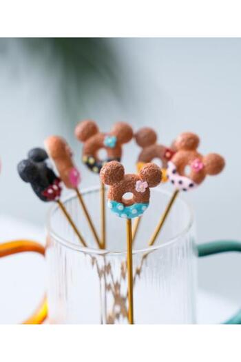 ACAR Mickey Coffee Spoon - 360 °   Set of 6, Gold