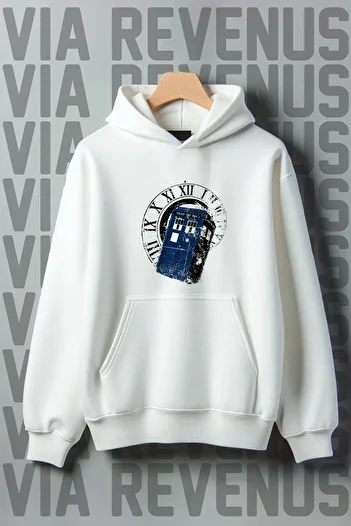 Vordevia Φούτερ με κουκούλα Doctor Who με στάμπα 3 νημάτων με φαρδιά εφαρμογή