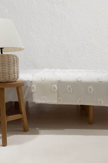 Koza Home Wanda Krem Çift Kişilik Kenar Püsküllü Pike 220x240 5025