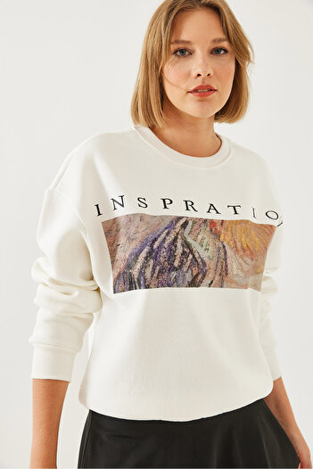 Bianco Lucci Women's Printed Sweatshirt Mbhs020 60601020