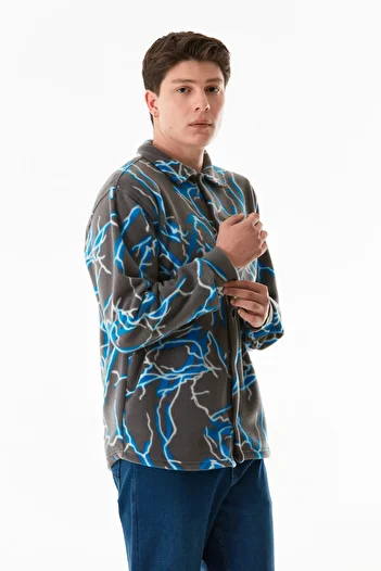 Fulla Moda Візерунчастий фліс на ґудзиках Гомлек