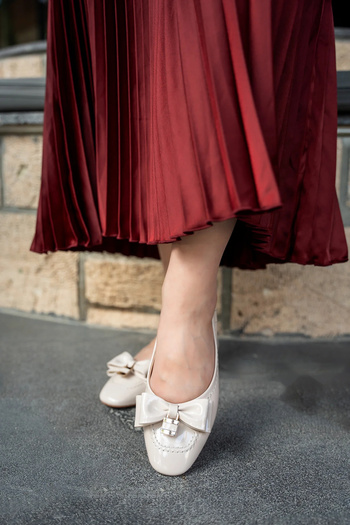 LAMİNTA Wade Nude Lock Detailed Shiny Patent Leather Women's Ballerinas