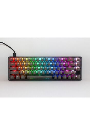 Ducky لوحة مفاتيح الألعاب الميكانيكية One 3 Aura Black SF 65% Cherry Brown Key العربية والأمريكية