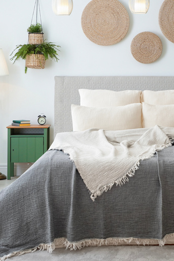 Dokubba King Size Muslin Bedspread - 100% Cotton Muslin Pique, 4 Layers - (260×280)
