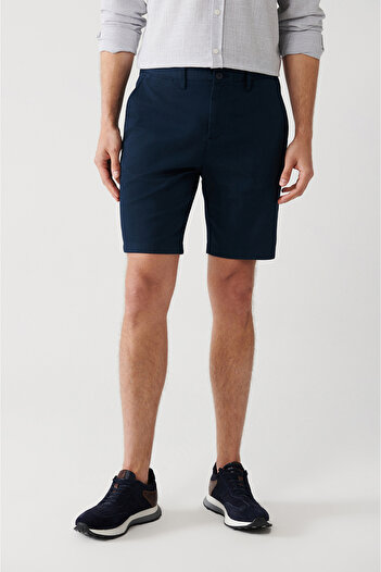 Avva Чоловічі сині еластичні шорти Patara Chino Canvas Relaxed Fit B003730