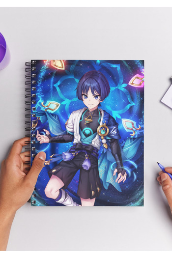 Home Genshin Scaramouche Wanderer Anime Spiral Notebook A5 (50 Sheets)