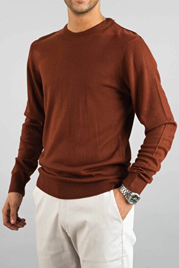 bombe Men's Tile Slim Fit Turtleneck Cotton Turtleneck Sweatshirt Knitwear Sweater