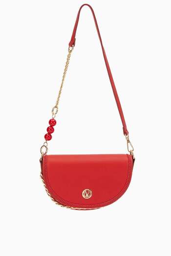 Levidor Red Chain Detailed Shoulder Bag