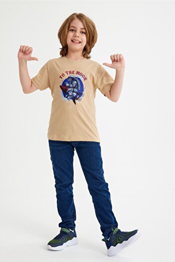 CC STORE Astronaut Printed Children's T-Shirt for Ages 5-15