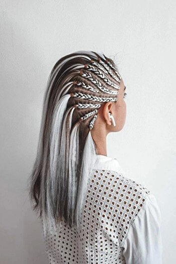 misotrend 60cm 100Gr. African Braiding Box Braid Two Tone Ombre Synthetic Hair Black Grey