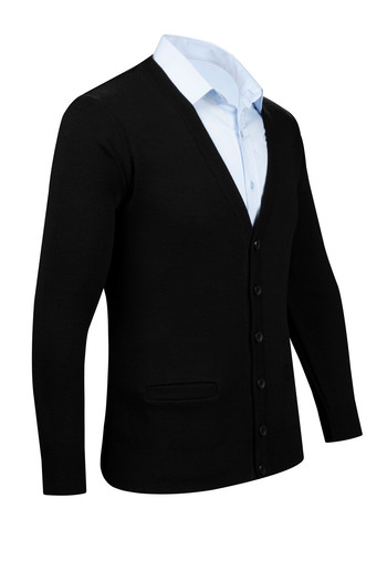 Çizgi Triko Men's Black Buttoned Knitwear Cardigan