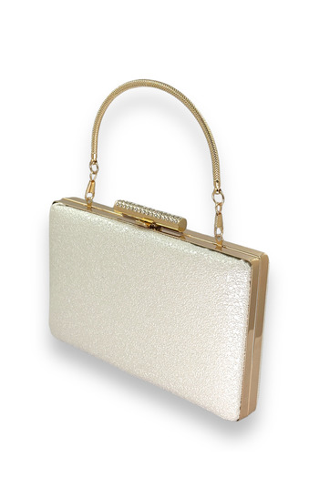 Wedding Fashion Crystal Patterned Matte Leather Metal Handle Evening Dress Bag Evening Bag Henna Wedding Engagement Bag