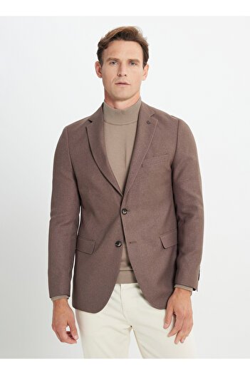 ALTINYILDIZ CLASSICS Ανδρικό μπουφάν Six-star Classics Slim Fit Brown ACE042510092_JACKET TAOS-B