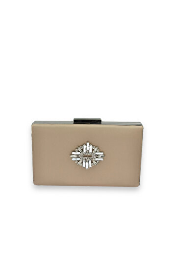 MidStore Mink Color Anti-Scratch Satin Silver Stone Evening Dress Bag Wedding Engagement Bag