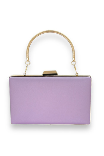 Wedding Fashion Lilac Matte Satin Evening Bag - Non-Scratch Hand and Portfolio Clutch, for Wedding and Engagement